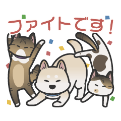 日常会話で使える猫スタンプ〜犬を添えて〜