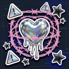 ３Ｄ立體貼紙♡Ｙ３Ｋ賽博鉻金屬