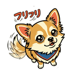 レトロシール風チワワスタンプ(背景無し)