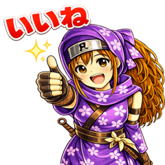 Cute Ninja Girl Daily Stickers