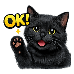 Useful Realistic Black Cat Stickers