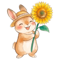 Brown Bunny in a Straw Hat 6: Summer