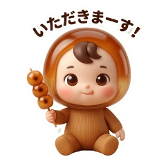 Mitarashi Dango Baby - 3D Cute Stickers
