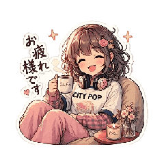 Animated Cute Girl Polite Daily Stickers