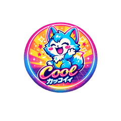 Lunava character transformed 80s sticker