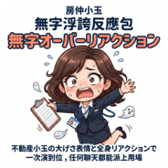 房仲小玉｜無字浮誇反應包