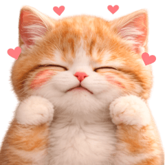 Emotional of chubby cat