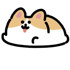 微笑柯基動漫貼紙