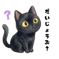 black cat stickers for everyday use.