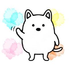 Mochi-Puni White Dog