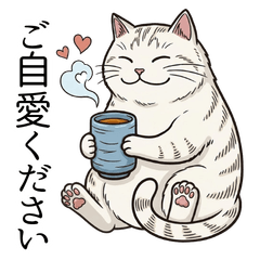 a fluffy cat Sticker honorific language