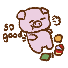 The little pig loves to eat.