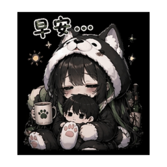 酒窩哈士奇女孩-睡眼惺忪的日常