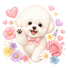 Fluffy Bichon Frise Stickers32