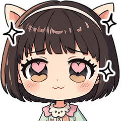 Dog-like girlfriend. Cute girl stamps.