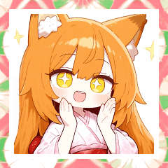 Orange Fox Kimono Girl Sticker Resale