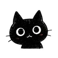 黑貓咪無文字貼圖
