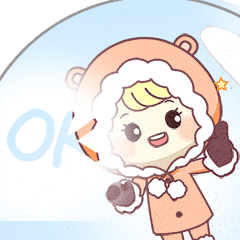 Woolie Cute Girl In A Snowglobe