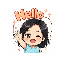 Hello Cute Girl  Everyday Stickers