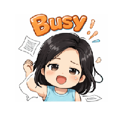 Busy Girl Mood | Daily Chat Stickers