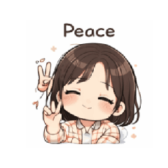 Peace Cute Girl Calm & Chill Stickers