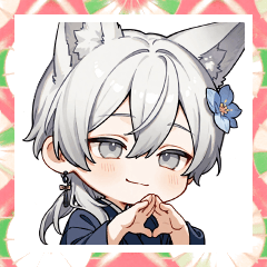 Fluffy Fox Boy New Year Sticker Resale