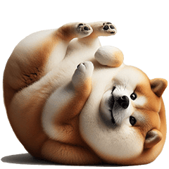 3D fat shiba dog reaction