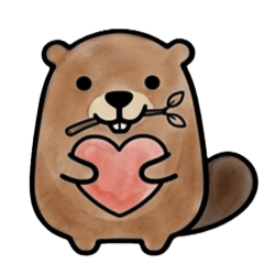 [Moving] Watercolor beaver heart ARM015