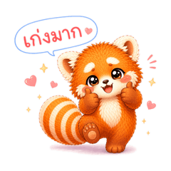 Little Red Panda Chat Stickers