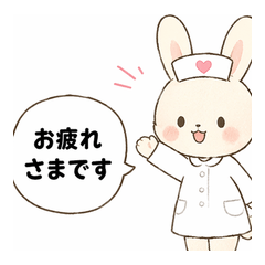 Rabbit Nurse Polite Stickers