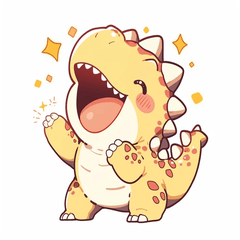 Kawaii dinosaur stickers