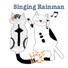 唄うレインマン、初めての猫スタンプ