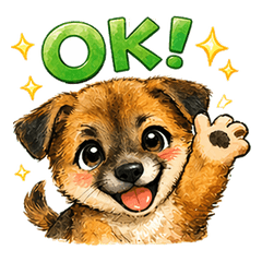 Cute puppy stickers with teary eyes