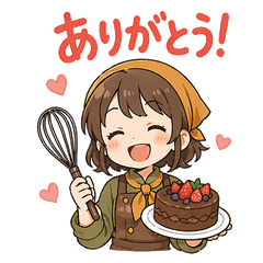 Cute Everyday Chef Girl Stickers