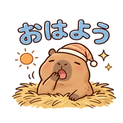 Relaxing Capybara Stickers by Mogu-ta