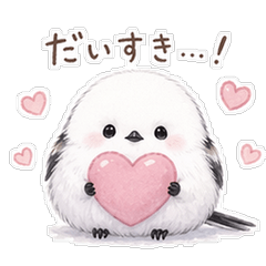 Kawaii Fluffy Long-Tailed Tit Stickers