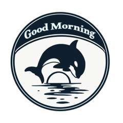 Simple orca logo-style stickers