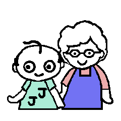 A small Grandpa and a charming Grandma