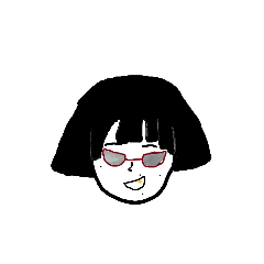 Girl with short bangs