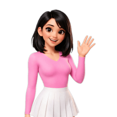 June pink long sleeve, white skirt