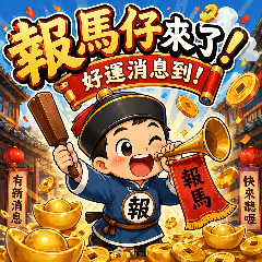 報馬仔萬用貼圖｜日常聊天＋好運消息