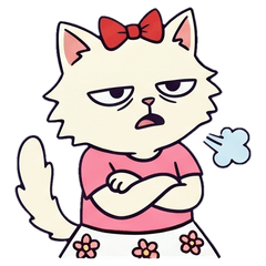 搞怪白貓：真實心聲貼圖