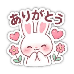 Cute White Rabbit Sticker 1