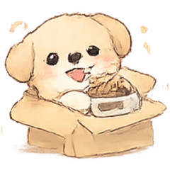 可爱粉彩小狗狗