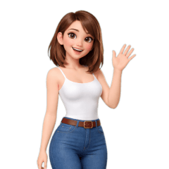 Nong Frung, white cami & jeans