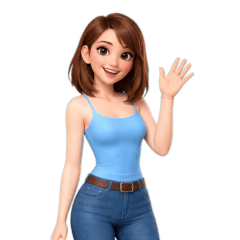 Nong Nita, blue cami & jeans