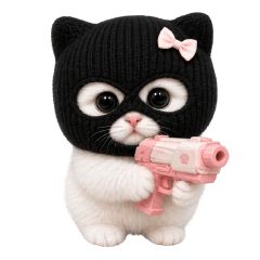 Beware of a vicious cat ( No Text )