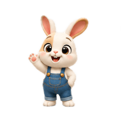 穿背带裤的小兔子