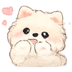 软萌粉彩博美犬