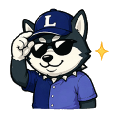 Baseball sticker featuring a cool dog_2